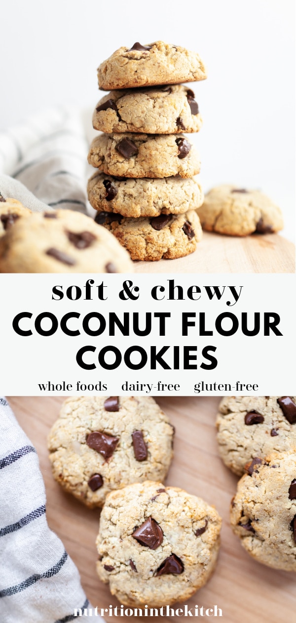 Soft & Chewy Coconut Flour Chocolate Chip Cookies Collage