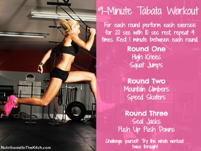 Super Fun 9-Minute Tabata Workout Routine at Nutritionist in the Kitch (original image via swide.com) 
