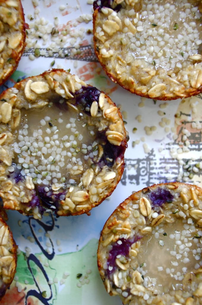 GF Hemp & Honey Blueberry Oatmeal Cups ...and a North Coast Naturals Giveaway via Nutritionist in the Kitch