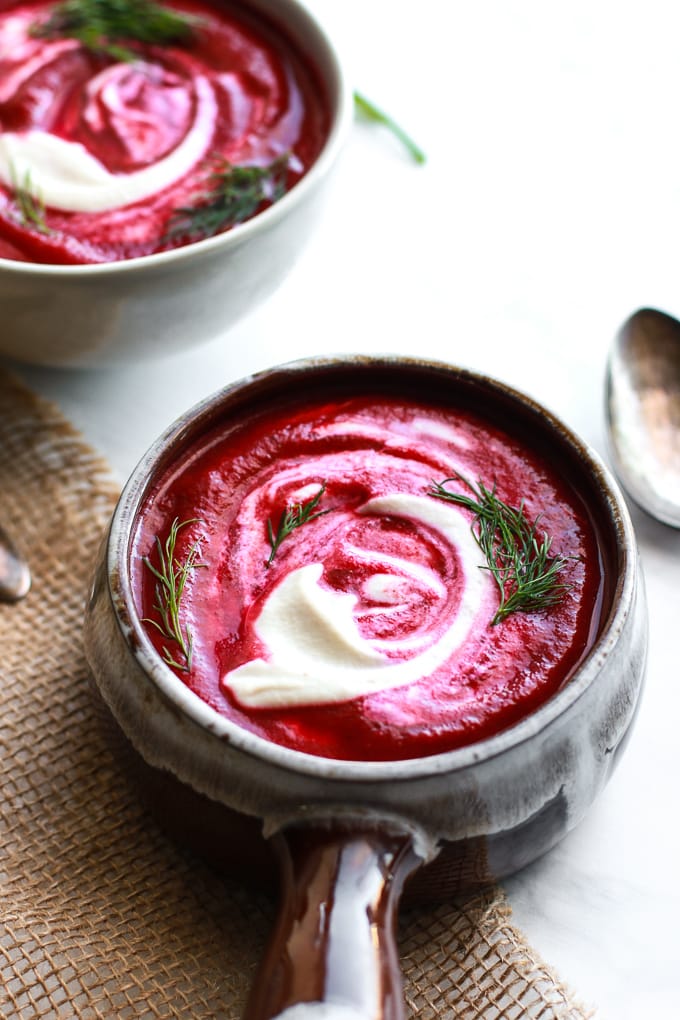 Clean Eating Beet Soup (Blender Borscht!) via Nutrition in the Kitch