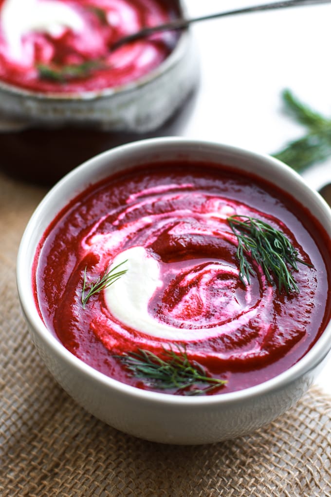 Clean Eating Beet Soup (Blender Borscht!) via Nutrition in the Kitch