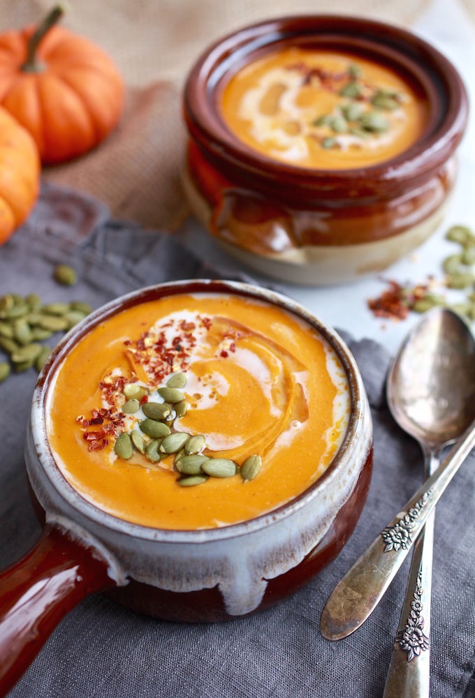 Easy Blender Thai Pumpkin Soup // Gluten & Dairy Free via Nutrition in the Kitch