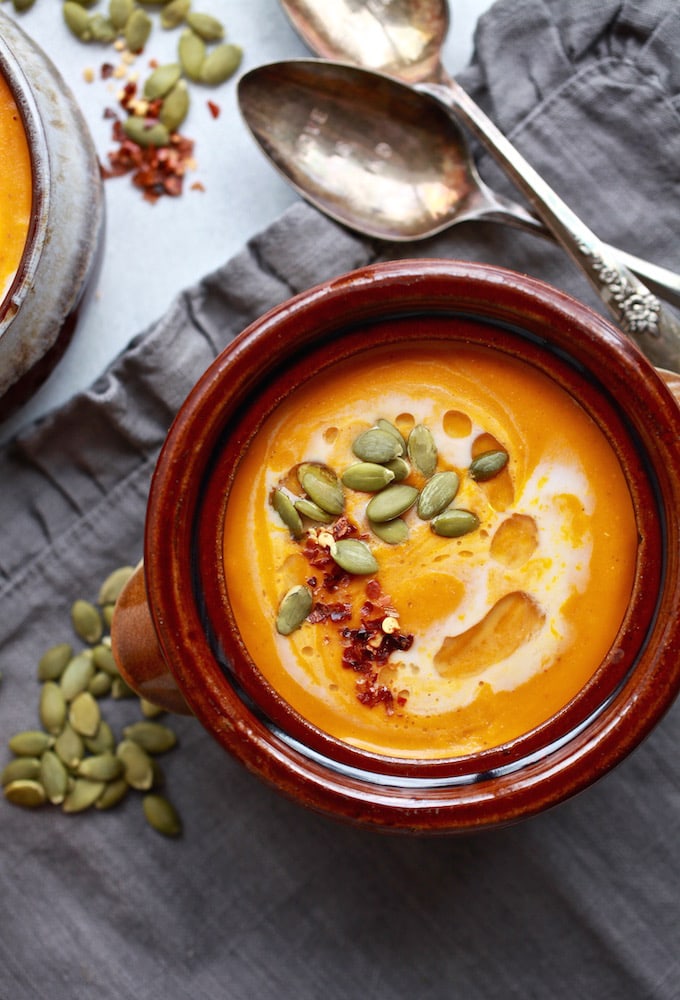 Easy Blender Thai Pumpkin Soup // Gluten & Dairy Free via Nutrition in the Kitch