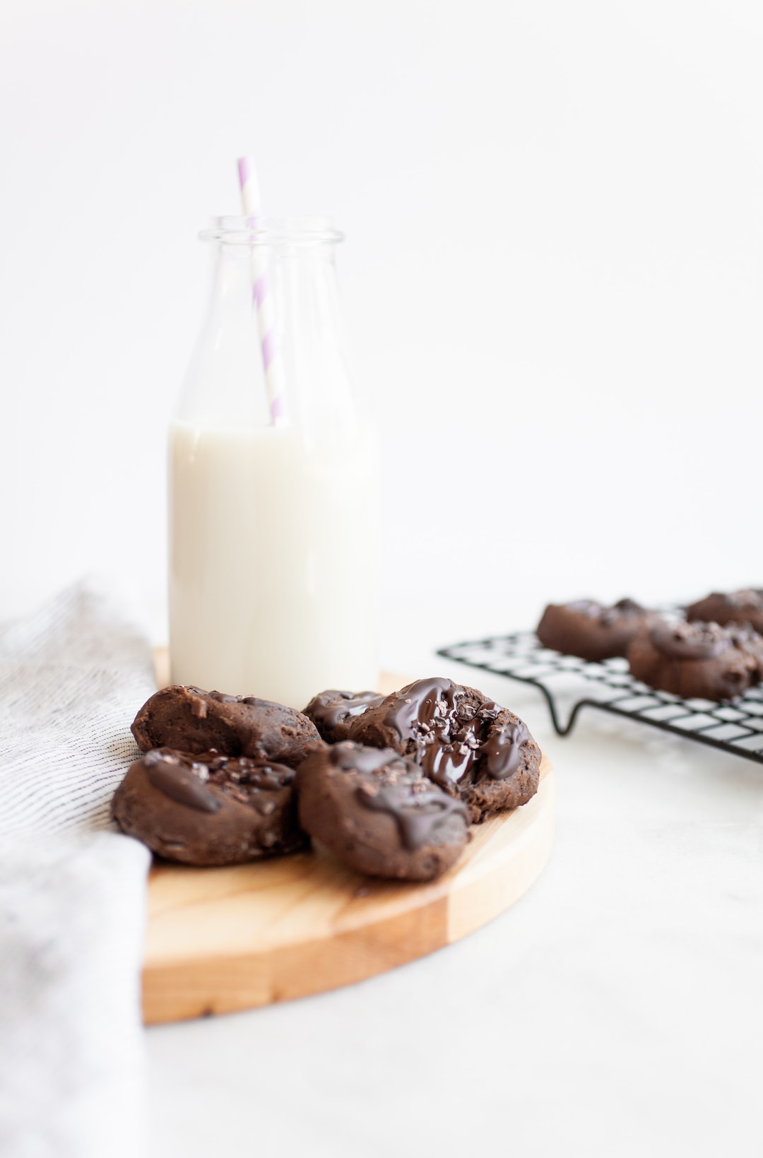 Soft and Pillowy Healthy Double Chocolate Cookies