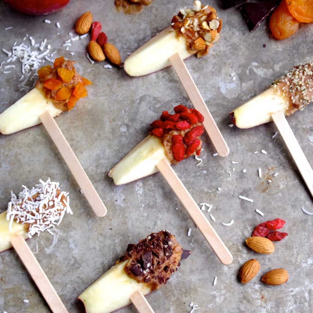 "Caramel" Dipped Superfood Apple Treats for a Healthy Halloween via Nutritionist in the Kitch