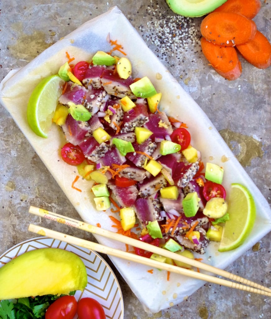 ( Hawaii Dreaming ) Sesame Chia Crusted Tuna Poke via Nutritionist in the Kitch 