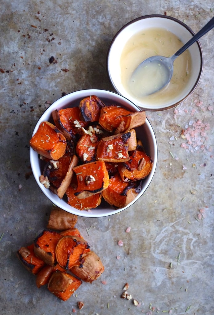 Sea Salt + Honey Caramelized Sweet Potatoes via Nutritionist in the Kitch