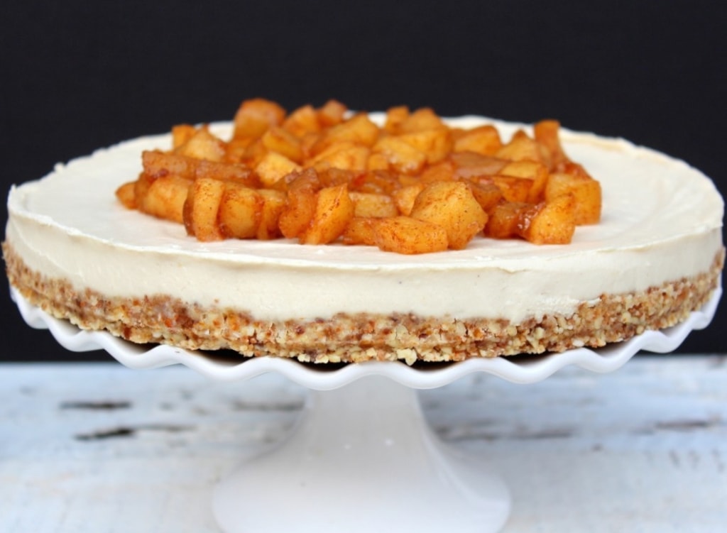 Vegan Apple Caramel Cheesecake from Under A Lemon Tree via Nutritionist in the Kitch