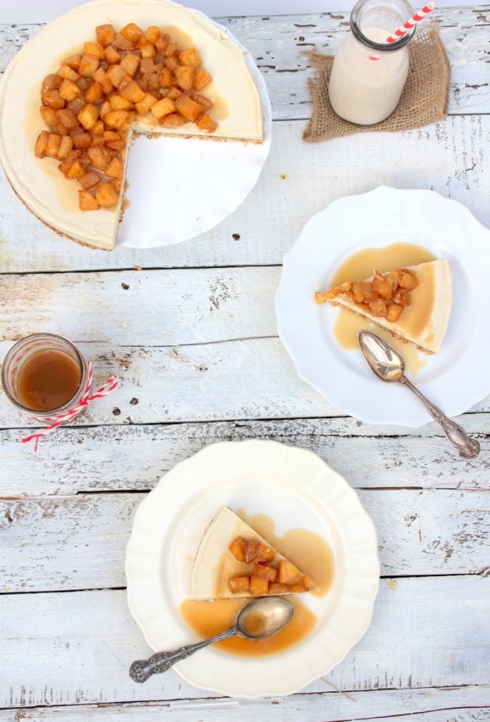 Vegan Apple Caramel Cheesecake from Under A Lemon Tree via Nutritionist in the Kitch