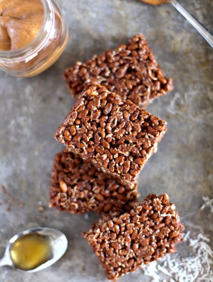 Healthy Cocoa Rice Crispy Squares via Nutritionist in the Kitch