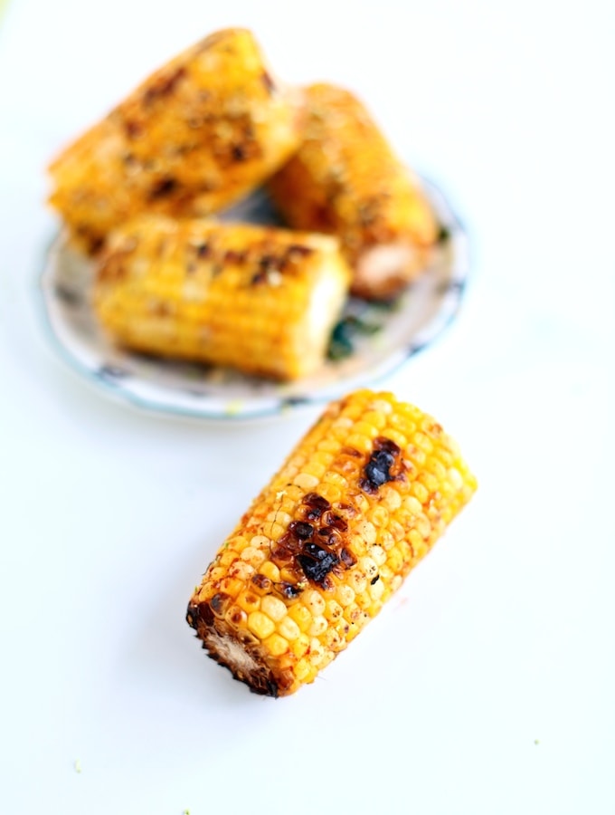 Smoky Lime Grilled Corn-On-The-Cob via Nutritionist in the Kitch 