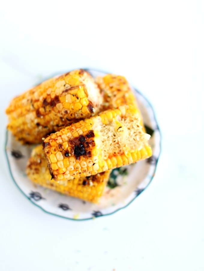 Smoky Lime Grilled Corn-On-The-Cob via Nutritionist in the Kitch