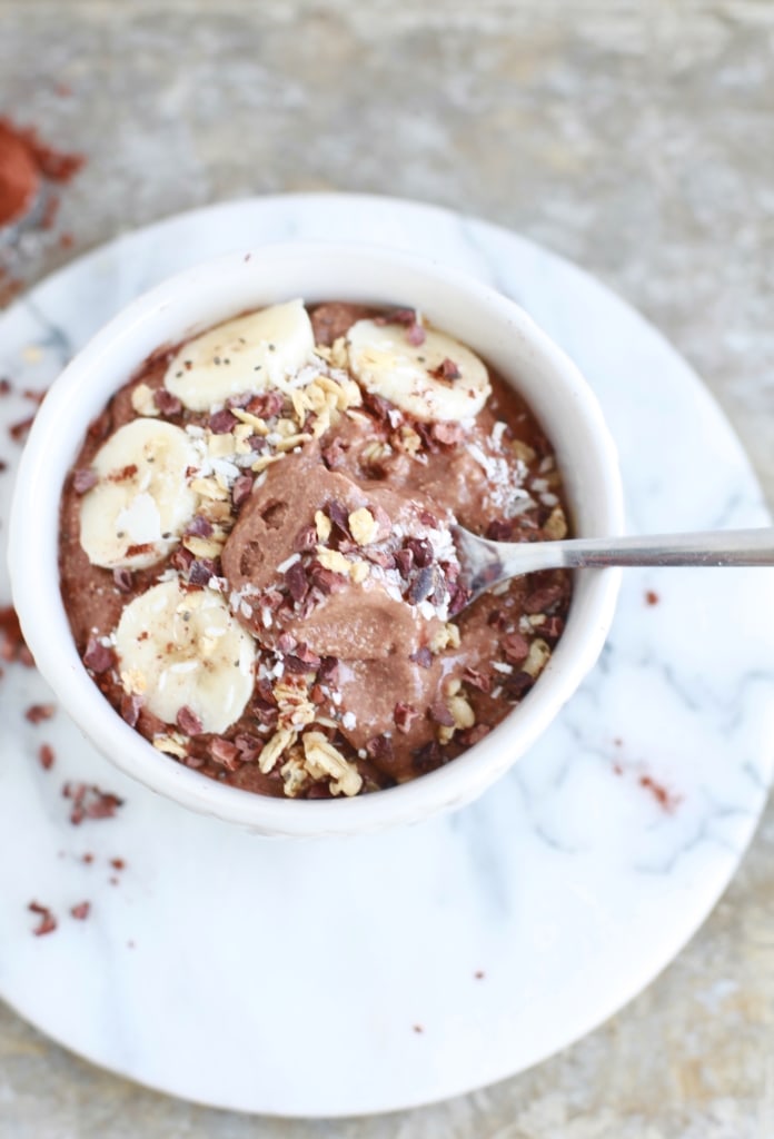 Rich Cocoa Chia Smoothie Bowl (dairy, gluten, grain free) via Nutritionist in the Kitch