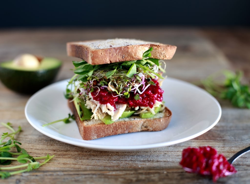 Turkey Sprout & Avocado Sandwich with Beet Horseradish via Nutritionist in the Kitch
