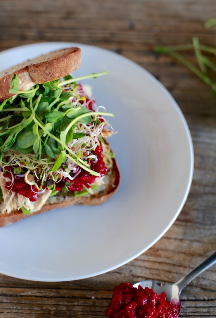 Turkey Sprout & Avocado Sandwich with Beet Horseradish via Nutritionist in the Kitch