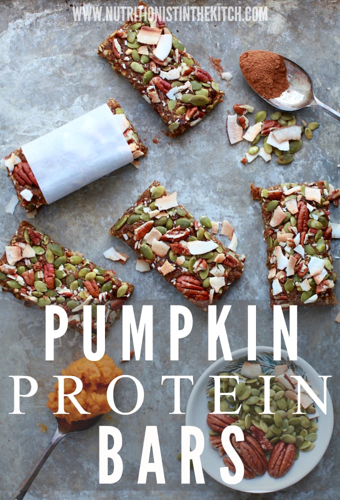 (Healthy + Vegan) Pumpkin Protein Bars via Nutritionist in the Kitch