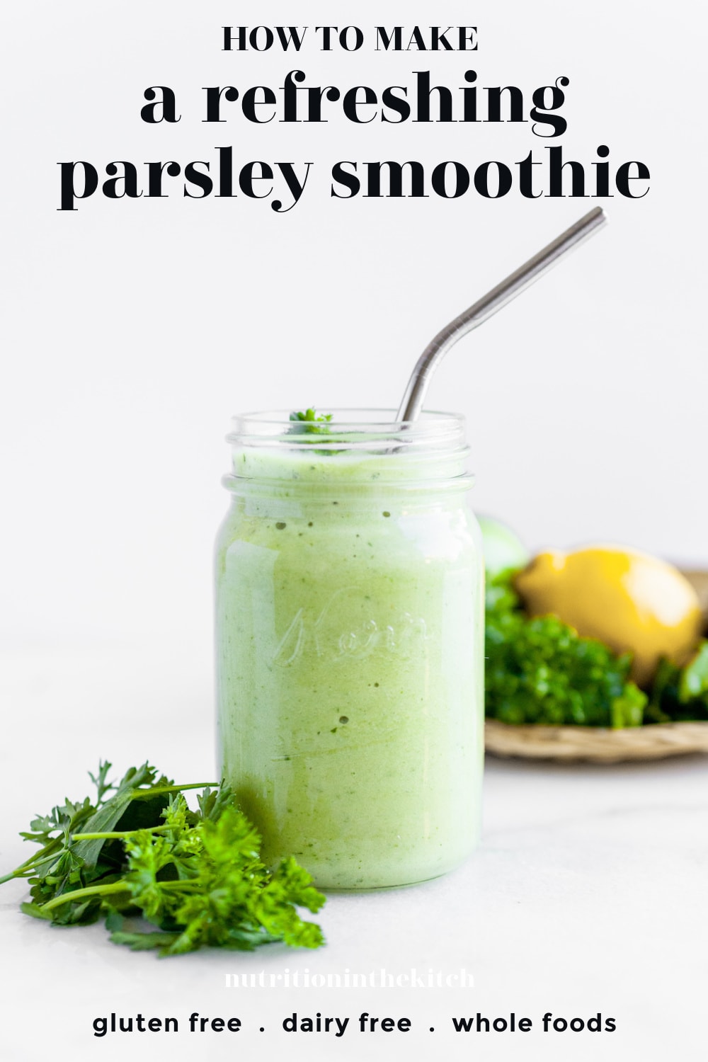 Best Ever Parsley Smoothie Recipe pin 1