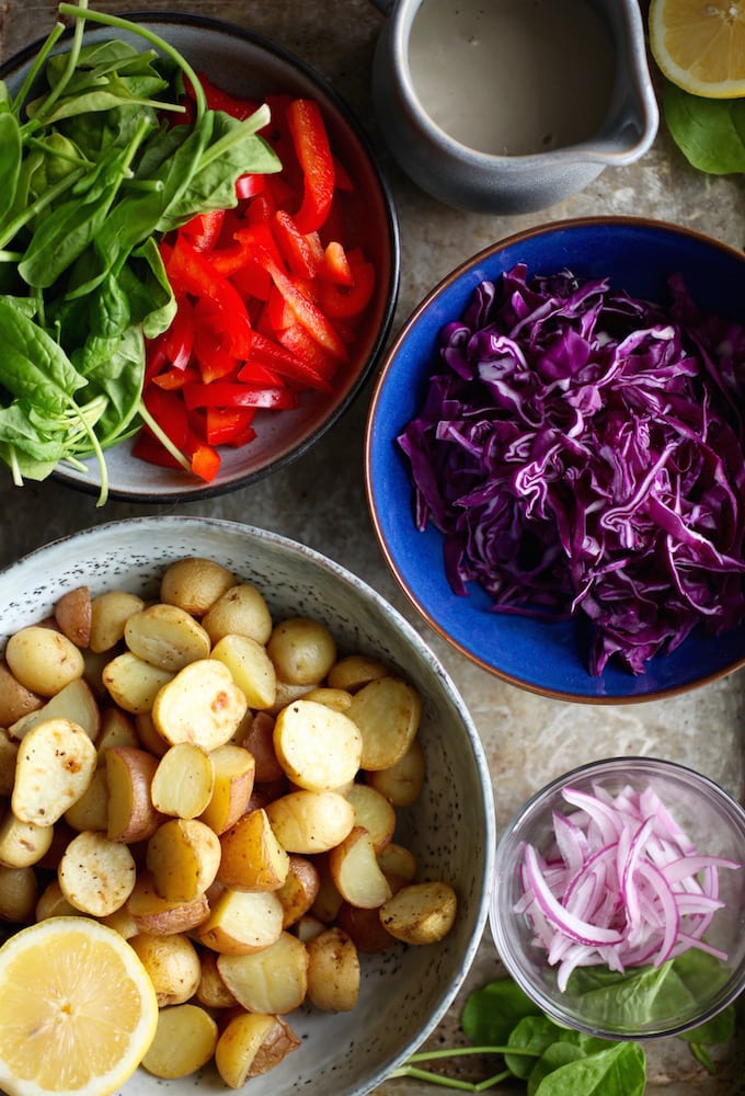 Veggie-Loaded Summer Potato Salad via Nutritionist in the Kitch