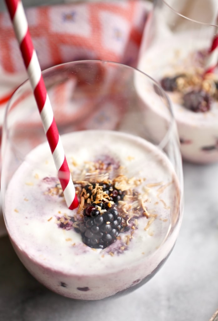 Healthy Muddled Blackberry Pina Coladas for #DrinkTheSummer via Nutritionist in the Kitch