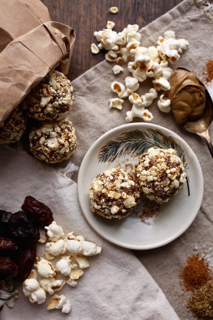 Sweet & Salty Popcorn Balls via Nutritionist in the Kitch