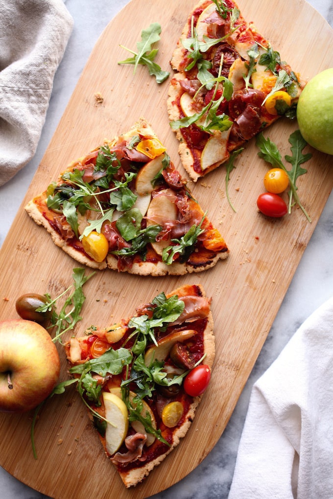 Ham N' Apple Arugula Pizza (GF & DF) via Nutritionist in the Kitch