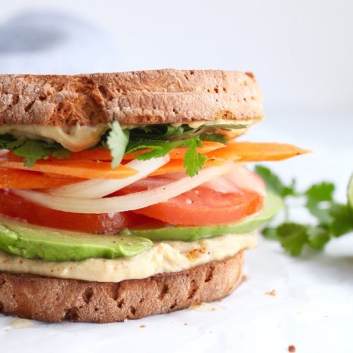 Avocado & Spiced Hummus Sandwich via Nutrition in the Kitch