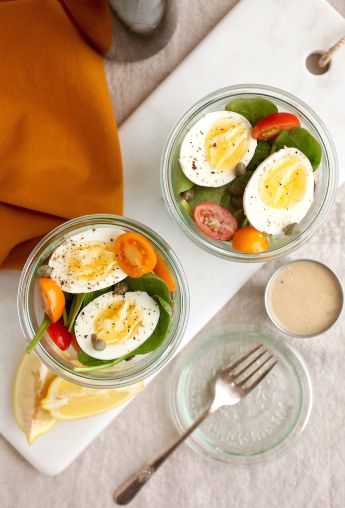 Healthy Niçoise Salad Jars via Nutrition in the Kitch
