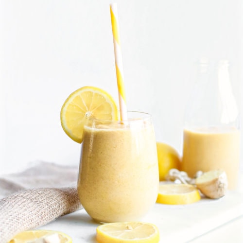 Fresh Lemon Ginger Detoxifying Smoothie - dairy free, gluten free, plant based, easy, delicious!