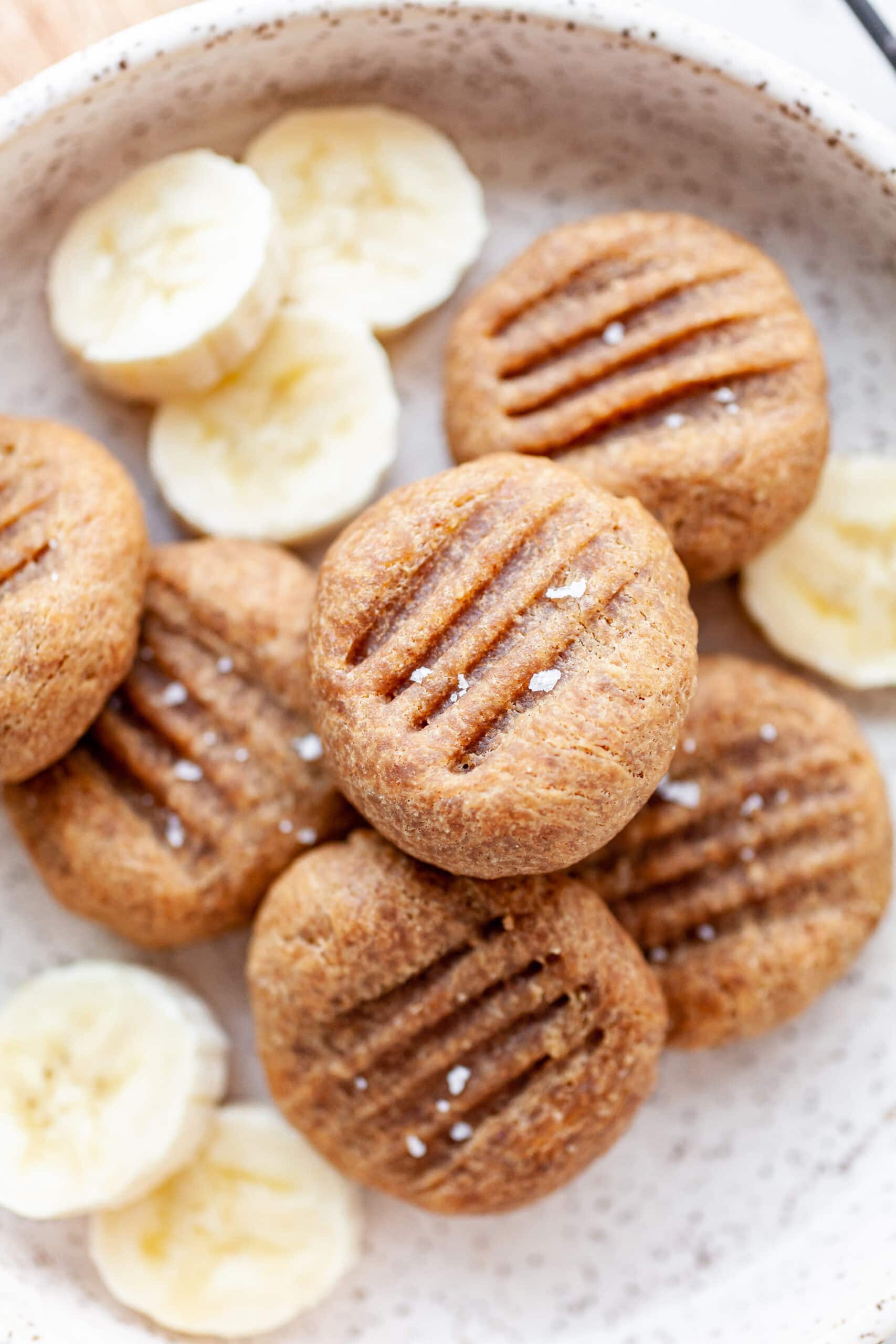 Close up of Healthy Peanut Butter Banana Cookies