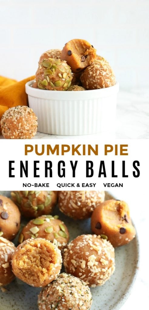 Healthy Vegan Pumpkin Pie Energy Balls // www.nutritioninthekitch.com