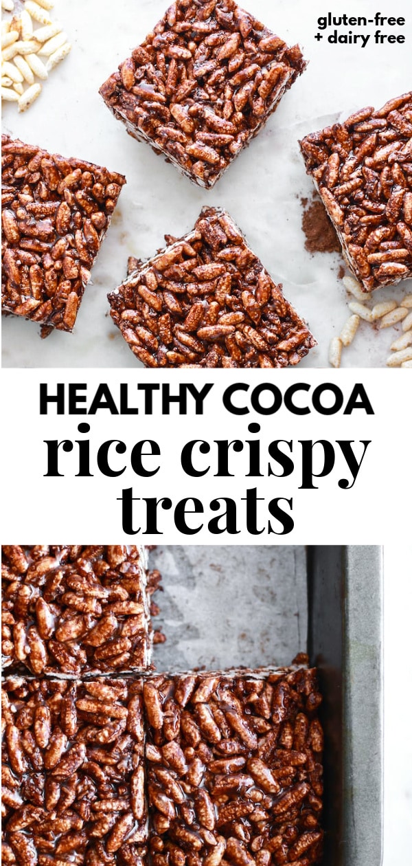 These delicious and healthy recipe for rice crispy treats (or squares) is given a delicious chocolate twist with cocoa powder, natural sweetener (no sugar!) and they are gluten free and dairy free giving the classic Kellogs treat a run for its money!! 