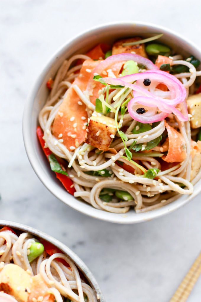 The Best Cold Soba Noodle Salad With Tahini Lemongrass Dressing
