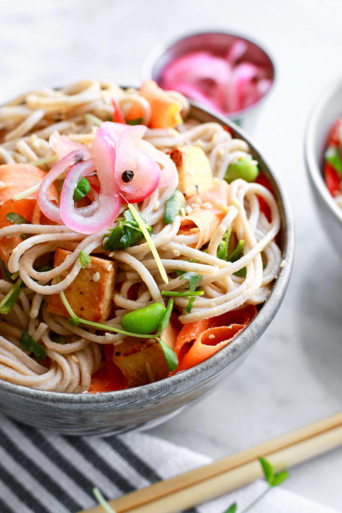 Simple, Healthy, and Delicious Cold Soba Noodle Salad With Tahini Lemongrass Dressing