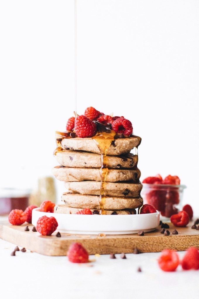 10 Healthy Buckwheat Pancake Recipes To Drool Over // Chocolate Chip Vegan Buckwheat Pancakes from Feasting on Fruit