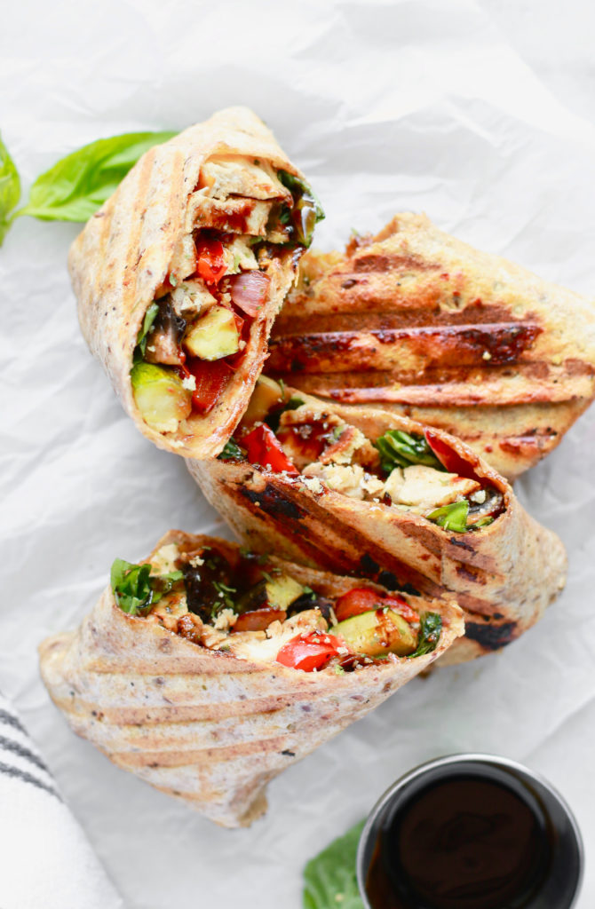 Quick and Simple Healthy Grilled Chicken and Veggie Wrap
