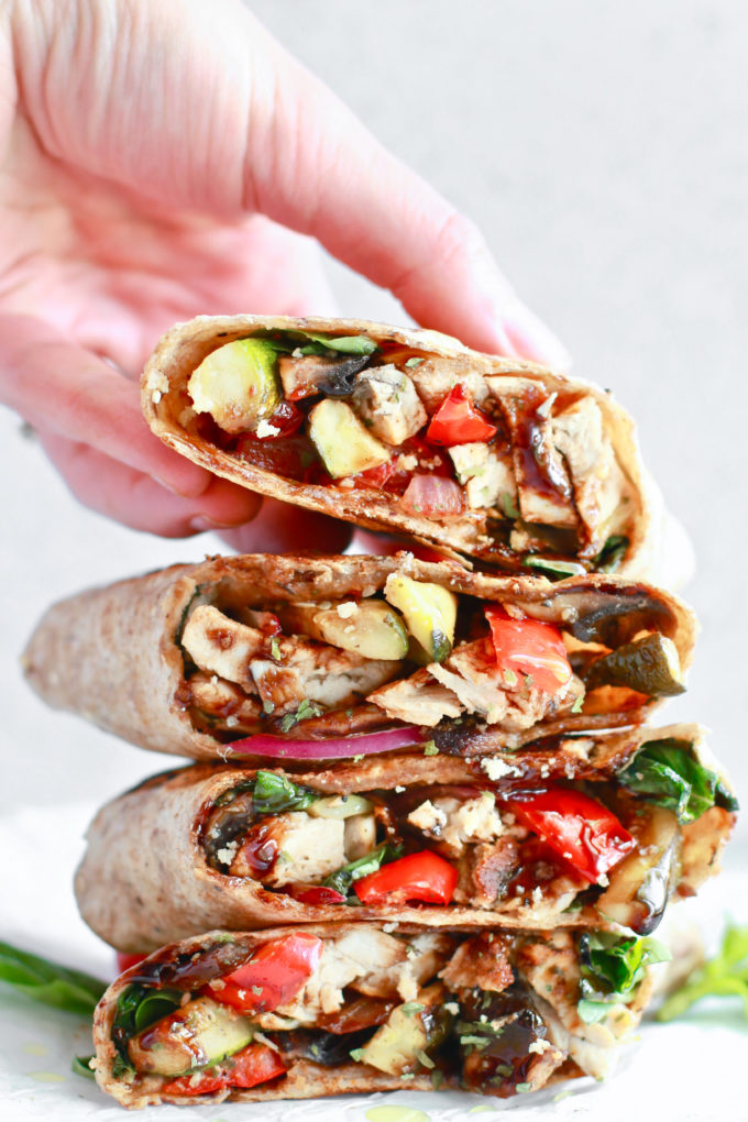 Delicious and Simple Healthy Grilled Chicken and Veggie Wrap