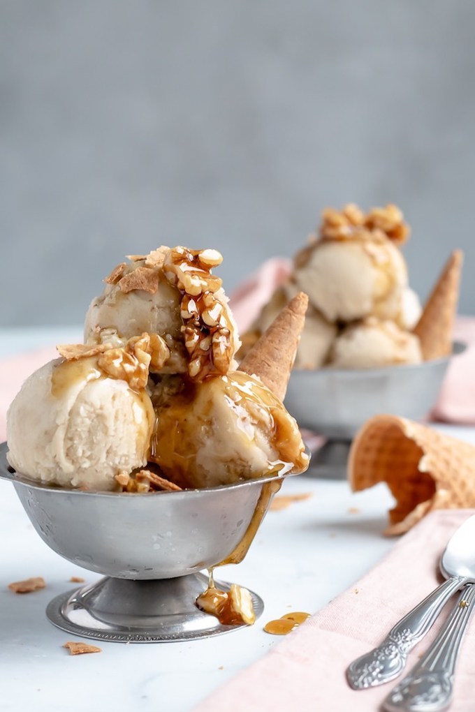 12 Homemade Dairy Free Ice Cream Recipes for Summer // Banana Nice Cream with Wet Walnuts from My Quiet Kitchen