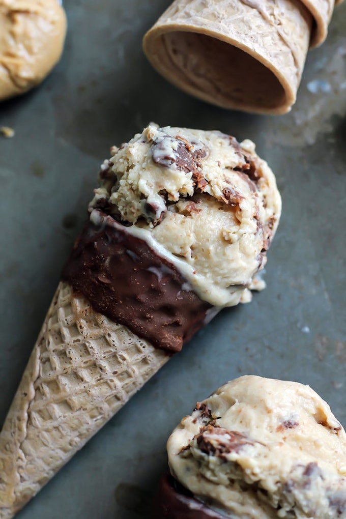 12 Homemade Dairy Free Ice Cream Recipes for Summer // Vegan Cashew Butter Swirl Ice Cream from Fit Mitten Kitchen