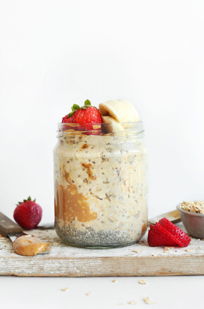 22 Make-Ahead Healthy Camping Recipes - The Best Peanut Butter Overnight Oats from Minimalist Baker