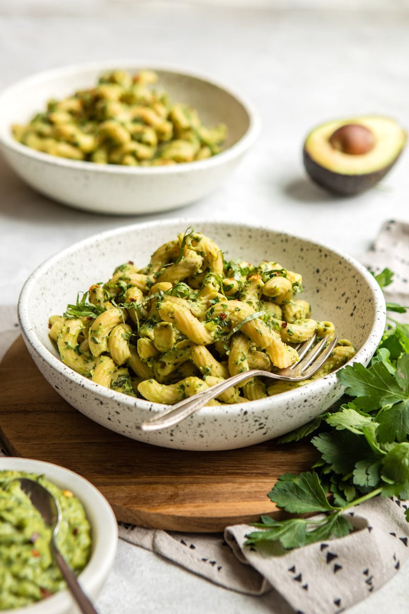 Healthy Pesto Recipes: 15 Unique & Delicious Options - Avocado Pesto Pasta from From My Bowl