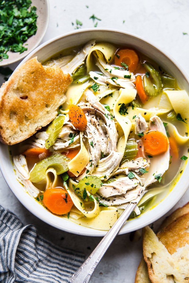 12 Healthy 20-Minute (or less!) Dinner Recipes - Quick Easy Chicken Noodle Soup via The Modern Proper
