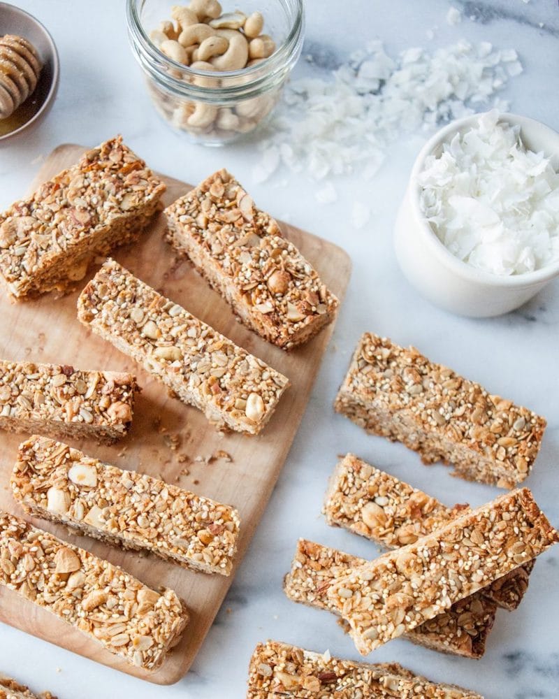 10 Must-Make Healthy Homemade Granola Bars - Coconut Cashew Granola Bars from A Sweet Spoonful