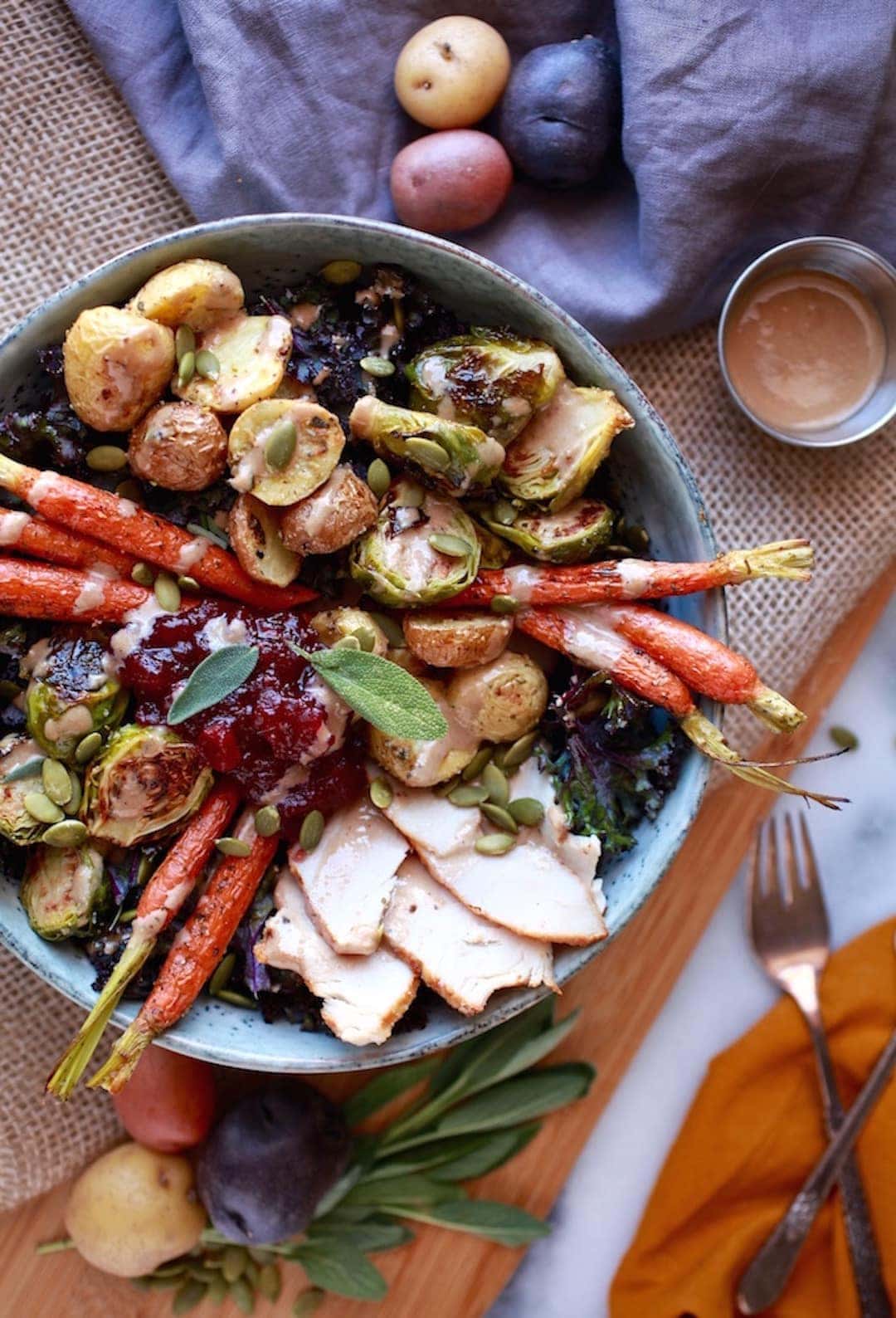 10 Terrific & Simple Healthy Fall Recipes - Thanksgiving Abundance Bowl