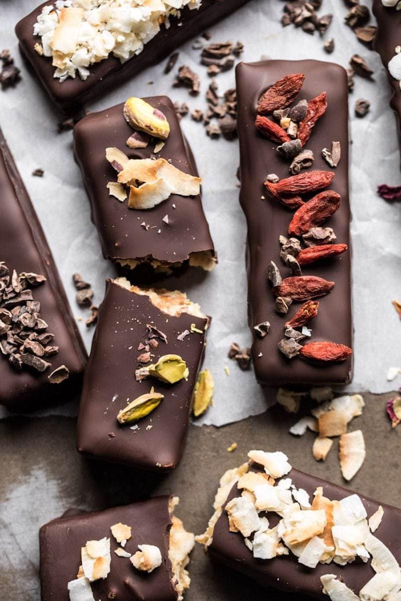 18 Healthy Gluten Free Halloween Treats - Dark Chocolate Covered Coconut Bars