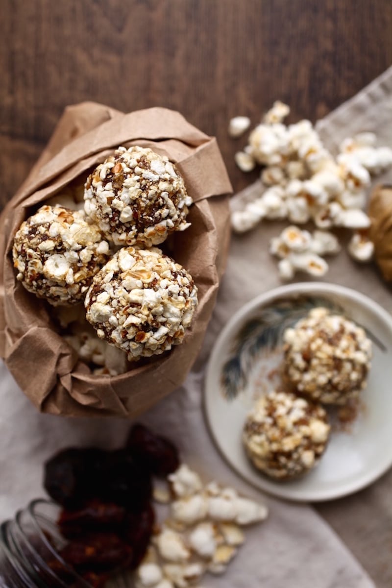 18 Healthy Gluten Free Halloween Treats - Sweet & Salty Popcorn Balls