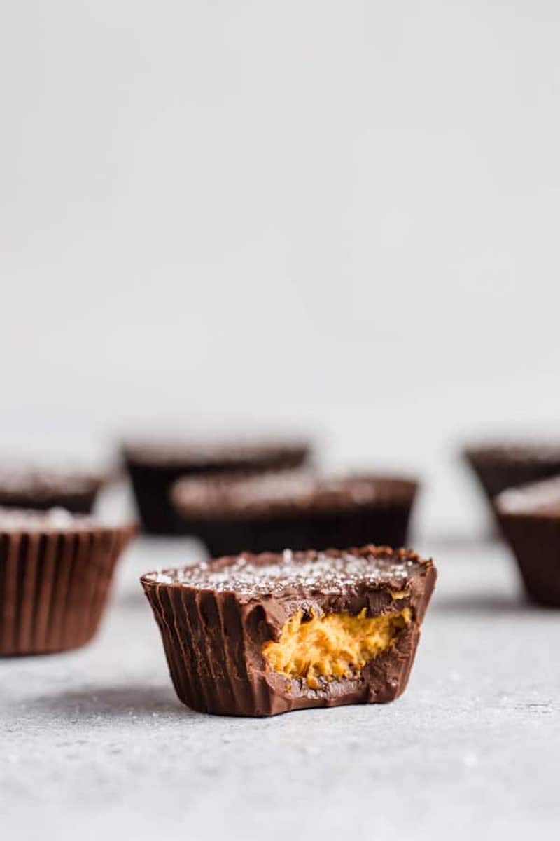 18 Healthy Gluten Free Halloween Treats - Chocolate Pumpkin Butter Cups