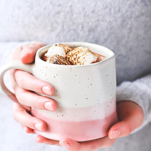 8 Self-Care Ideas For The Holiday Season - Healthy Hot Chocolate with Vegan Toasted Marshmallows