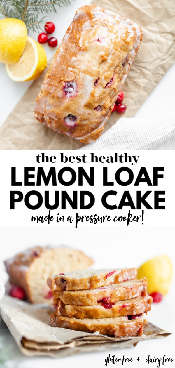 Try this easy and delicious healthy lemon loaf recipe that’s moist and just like cake or any pound cake recipe! You make this one in the pressure cooker and it mimics the Starbucks lemon loaf with the addition of cranberry. Not to mention it’s also dairy free, gluten free, vegetarian, and naturally sweetened. 
