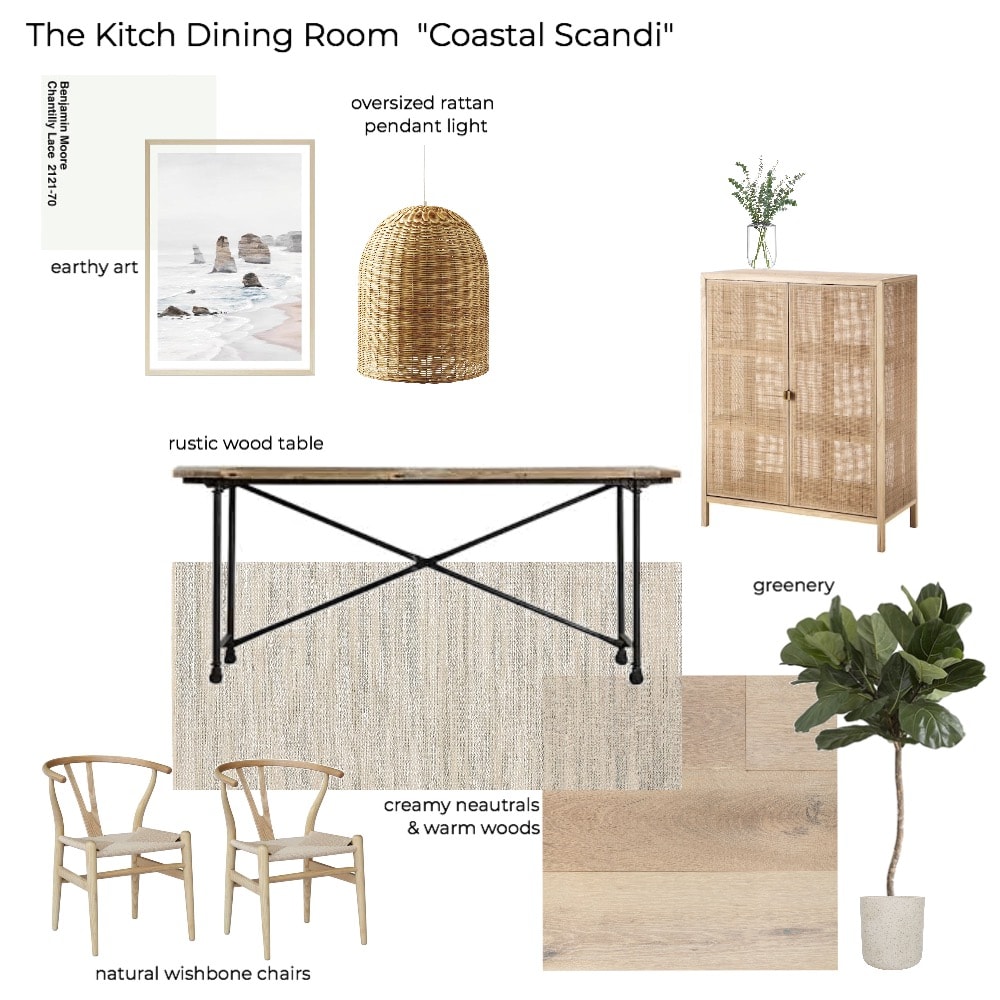 'The Kitch' Kitchen Remodel Pt 1: The Design - Coastal Scandinavian Dining Room Mood Board 