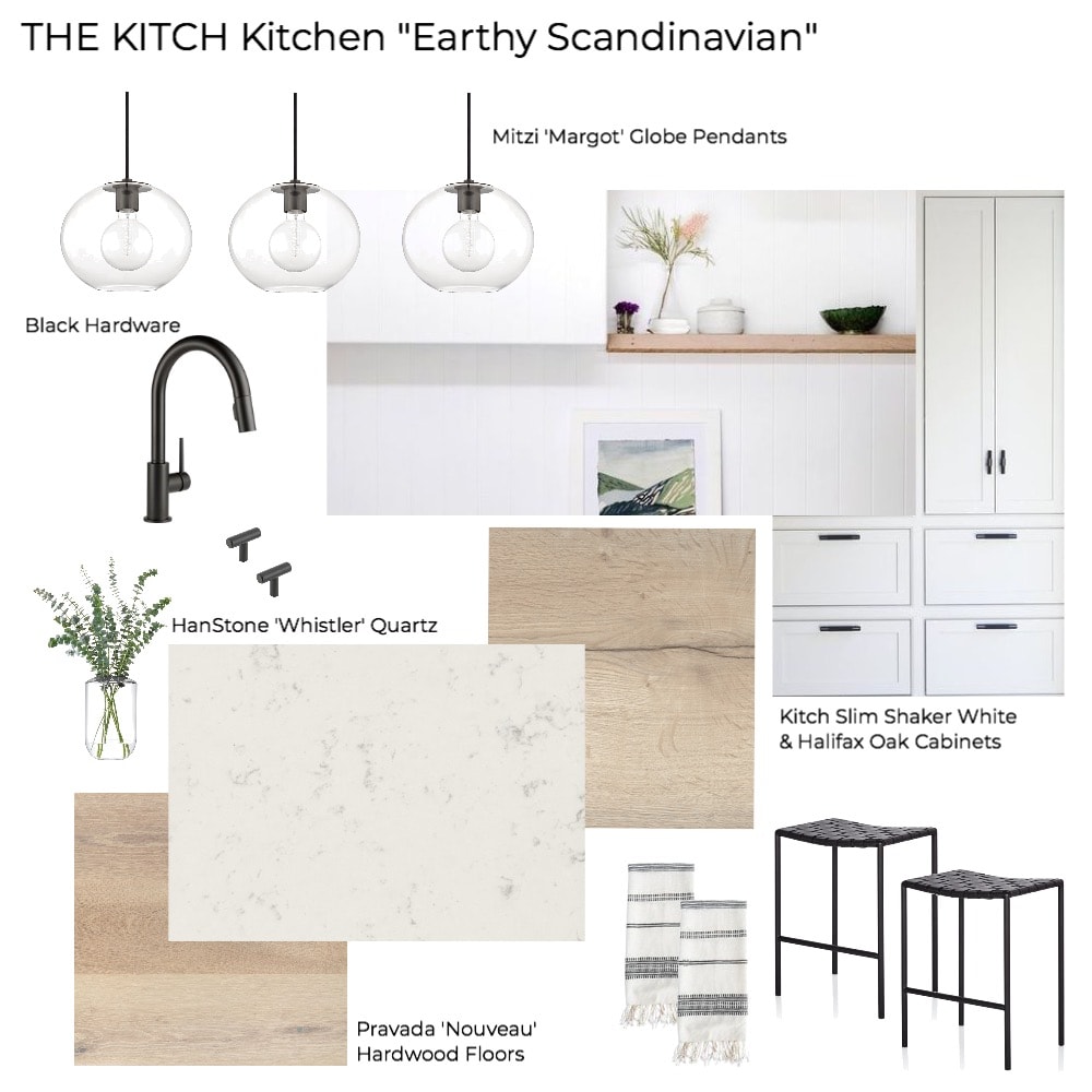 'The Kitch' Kitchen Remodel Pt 1: The Design - Earthy Scandinavian Kitchen Mood Board